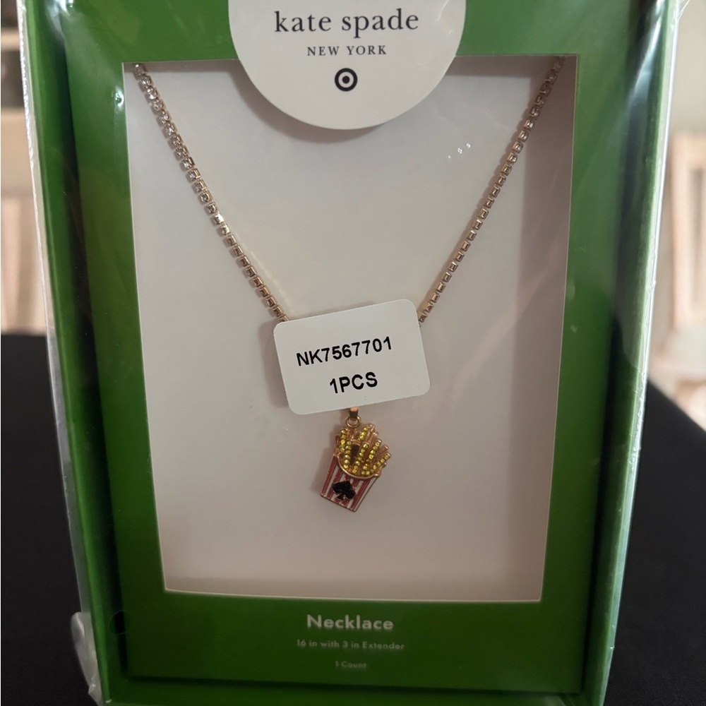 NWT Kate Spade x Target Gold Necklace with French Fry Pendant. Limited release!